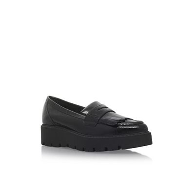 Black 'Kompton' flat slip on loafers